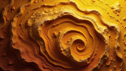 Obraz premium Abstract swirling pattern of brown and yellow stone, rough texture, color, wall, landscape