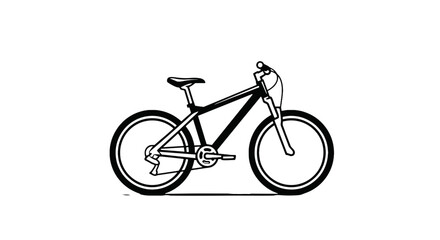 Obraz premium Illustration of a black and white mountain bike with detailed features on a white background design