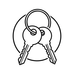 Two classic keys on a simple ring symbolizing access security and opportunity
