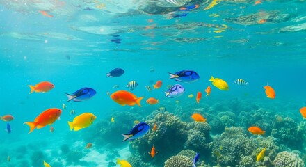 Fototapeta premium Tropical Fish Art: Colorful Aquatic Scenes and Vibrant Illustrations