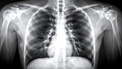 X-ray image of a human torso