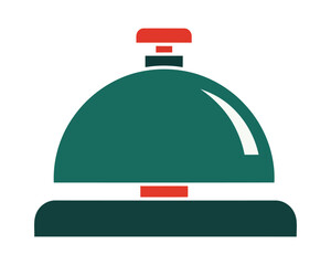 Vector illustration of a service bell on a hotel reception counter