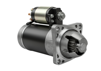 Isolated car starter motor with solenoid drive for the vehicle's engine system supply