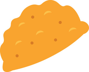 Textured Calzone Shell Vector Illustration Icon