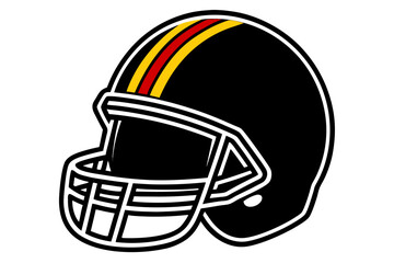 Fototapeta premium An illustrated vector of an American football helmet is isolated as a piece of protective sport equipment