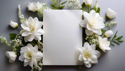 soft floral funeral card design with white flowers