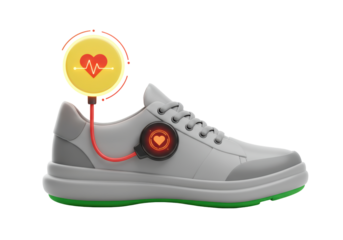 Isolated heart rate monitor on shoe, device for tracking physical activity, exercise data