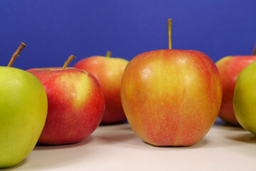 Ripe juicy red and yellow apples