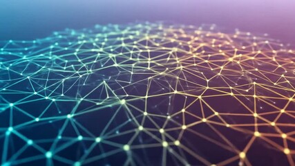 Dynamic network connections with data points, vibrant and modern abstract background - Powered by Adobe