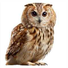 Fototapeta premium An owl isolated on white or transparent png background, majestic and detailed, perfect for design, educational, or wildlife projects.