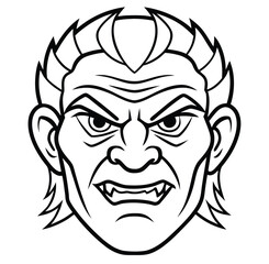 Face of a cartoon man vector illustration