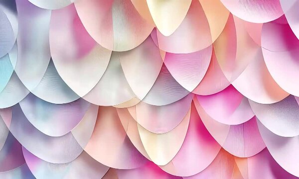 Dreamy Pastel Rainbow Mermaid Scales Seamless Animation.