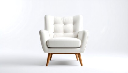 White armchair in minimalist studio