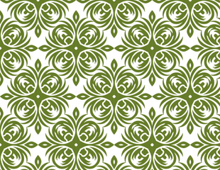 Stylized green and white leaf pattern creating a fresh, natural look.