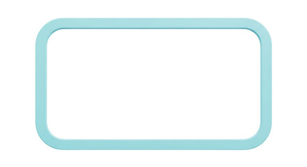 Light Blue Rectangular Frame Border Graphic Design Element Isolated On White Background