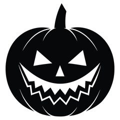 jack o lantern face silhouette vector icon