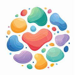 Abstract organic blob shapes. Wavy elements bubbles. Abstract forms for design drops and paint. 
