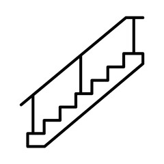 Simple stairs illustration in minimalist black line art style  