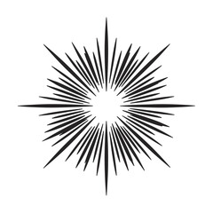 Obraz premium Radiating starburst shape in black and white design 