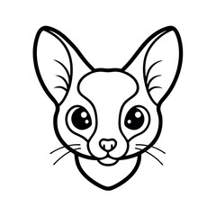 Outline of a Sugar Glider Head on White Background