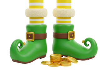 Isolated Leprechaun shoes illustration St Patricks Day elements holiday vector icon