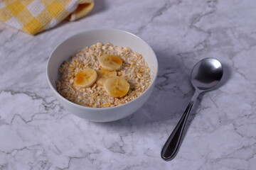Rolled Oats with sliced Banana and Golden syrup