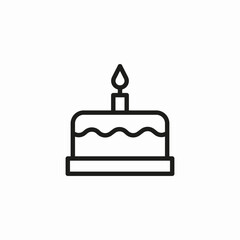 birthday cake candle icon sign vector