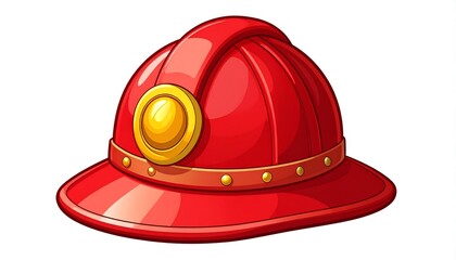 Cartoon red firefighter helmet