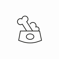 dog bone bowl icon sign vector
