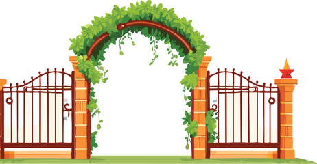 Decorative Garden Arch Covered with Green Vines