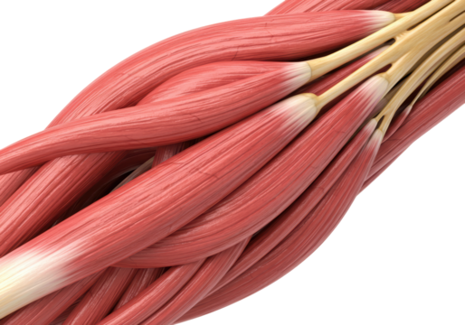 Isolated human arm muscle system model, anatomical teaching, realistic detailed study view