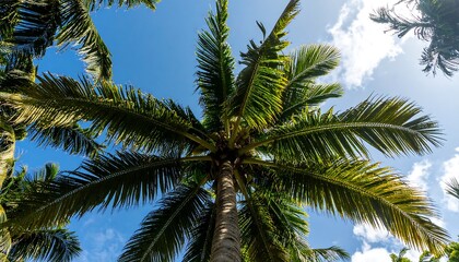 Palm tree canopy view