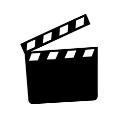 Minimalist Black and White Clapperboard Illustration for Film and Television Production