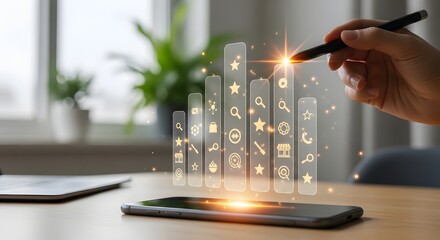 Digital interface and data analysis concept