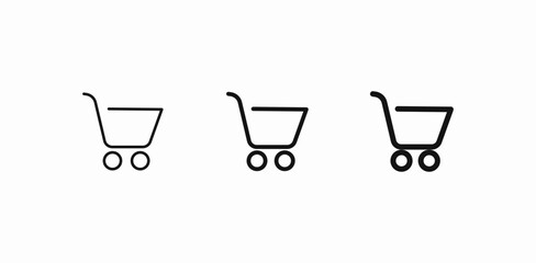 empty shopping cart icon sign vector