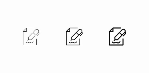 paper document signing icon sign vector