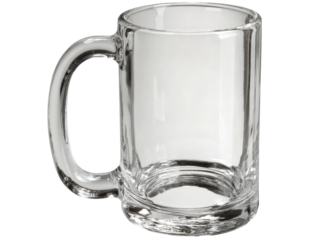 Clear glass mug empty beverage drinkware kitchenware, Isolated On Transparent Background
