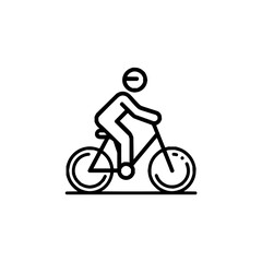 Obraz premium Bicycle riding icon vector illustration for cyclist and outdoor activity designs in transportation style