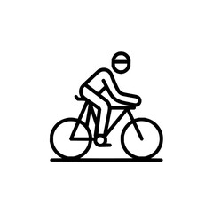 Obraz premium Vector graphic of cyclist bike riding icon for cycling race and outdoor activity fitness and sport design