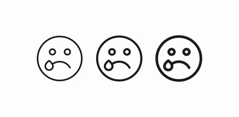 sad crying face icon sign vector
