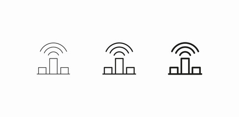 signal strength graph icon sign vector