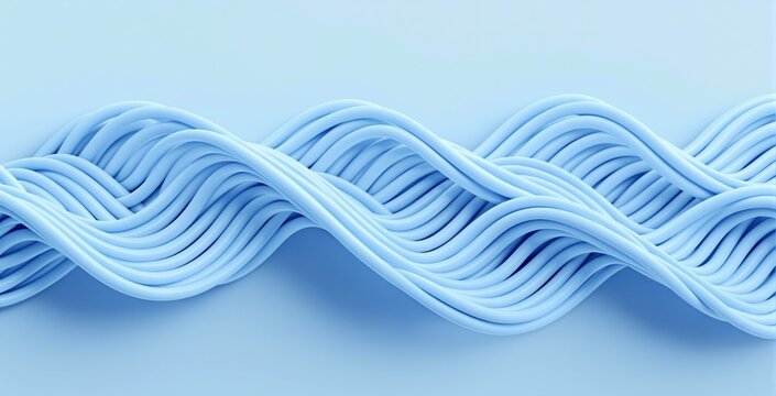 Abstract twisted blue wave structure in minimal style showing fluidity and dynamic motion on a soft gradient background. Ai generative. Ai generative