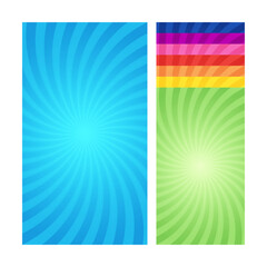Set Of Simple Multi Color Curved Radiant Light Burst Blank Background Textures Design
