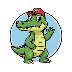 Obraz premium Alligator on white background.