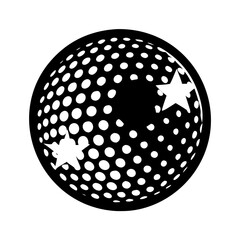 Illustration of a golf ball with star pattern, , perfect for sport and recreation