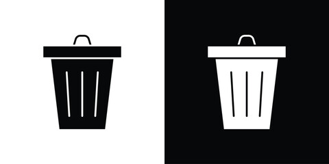 Trash icon. filled flat sign for mobile concept and web