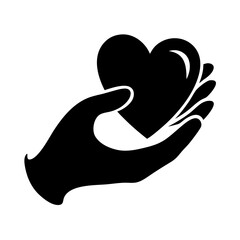 Obraz premium Vector art of hand holding a heart, a symbol of love, care, and support, representing charity, donation, and health