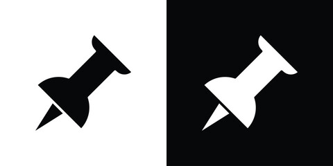 Thumbtack icon. filled flat sign for mobile concept and web
