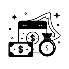 Vector art of money and finance illustration, depicting investment, wealth, and financial growth in a modern design