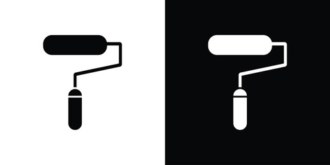 Paint roller icon. filled flat sign for mobile concept and web